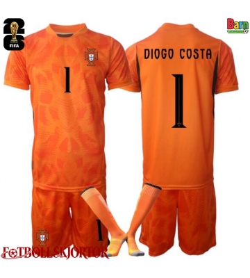 Portugal Diogo Costa #1 Målvakt Borta Kläder Barn VM 2026 Kortärmad (+ Korta byxor)